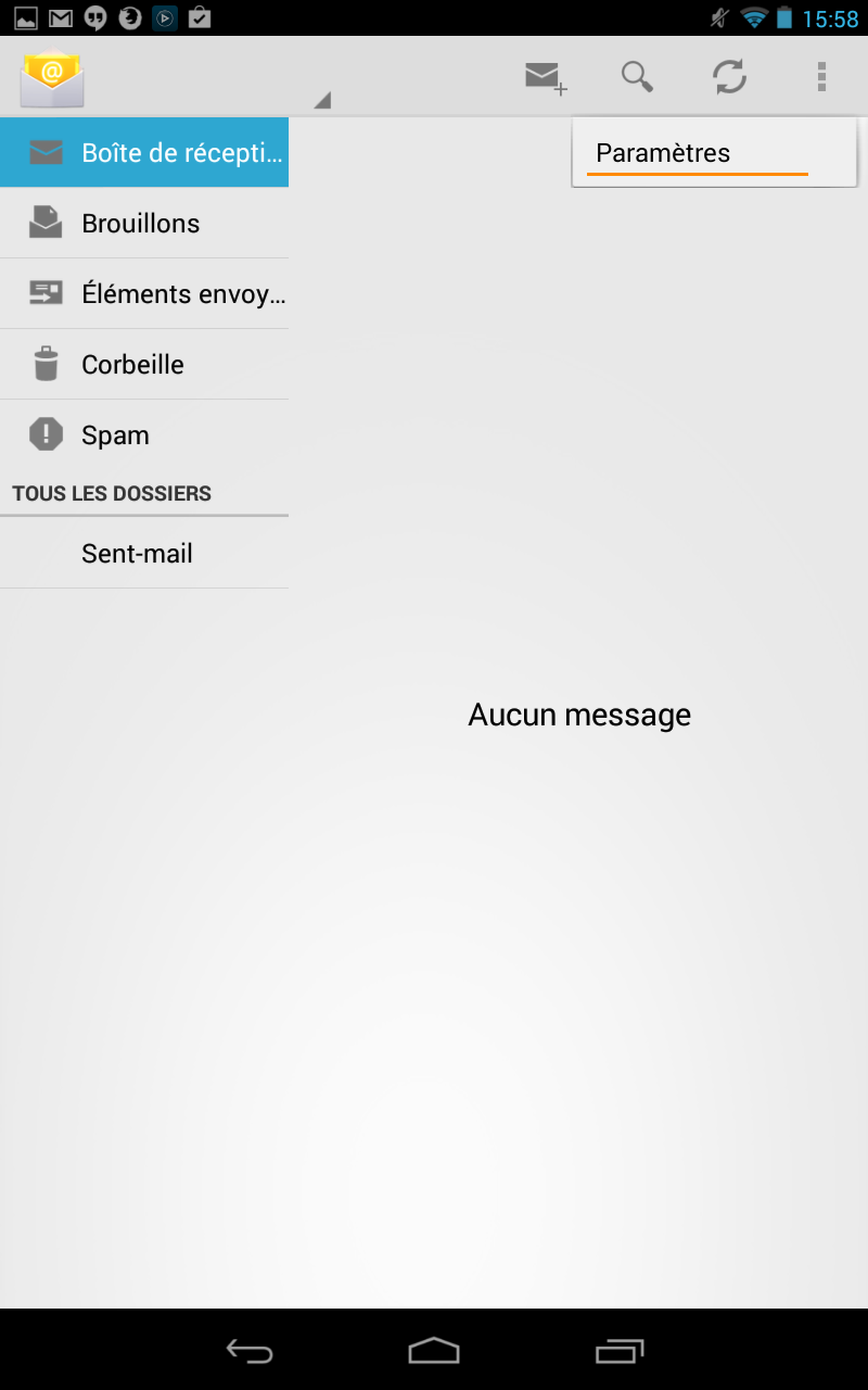 Android 4.3 : Configuration d'un compte de messagerie