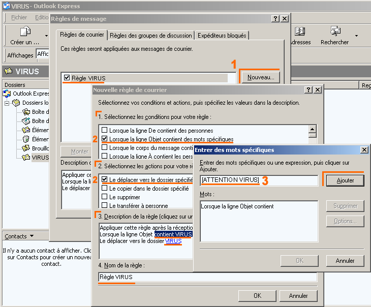 Outlook Express : Configuration du Filtre Antivirus