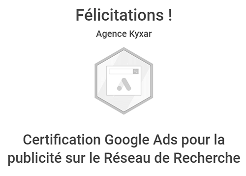 Certification Google Ads (Adwords) pour la publicité sur le Réseau de Recherche sur Valence, Romans et Rhône-Alpes